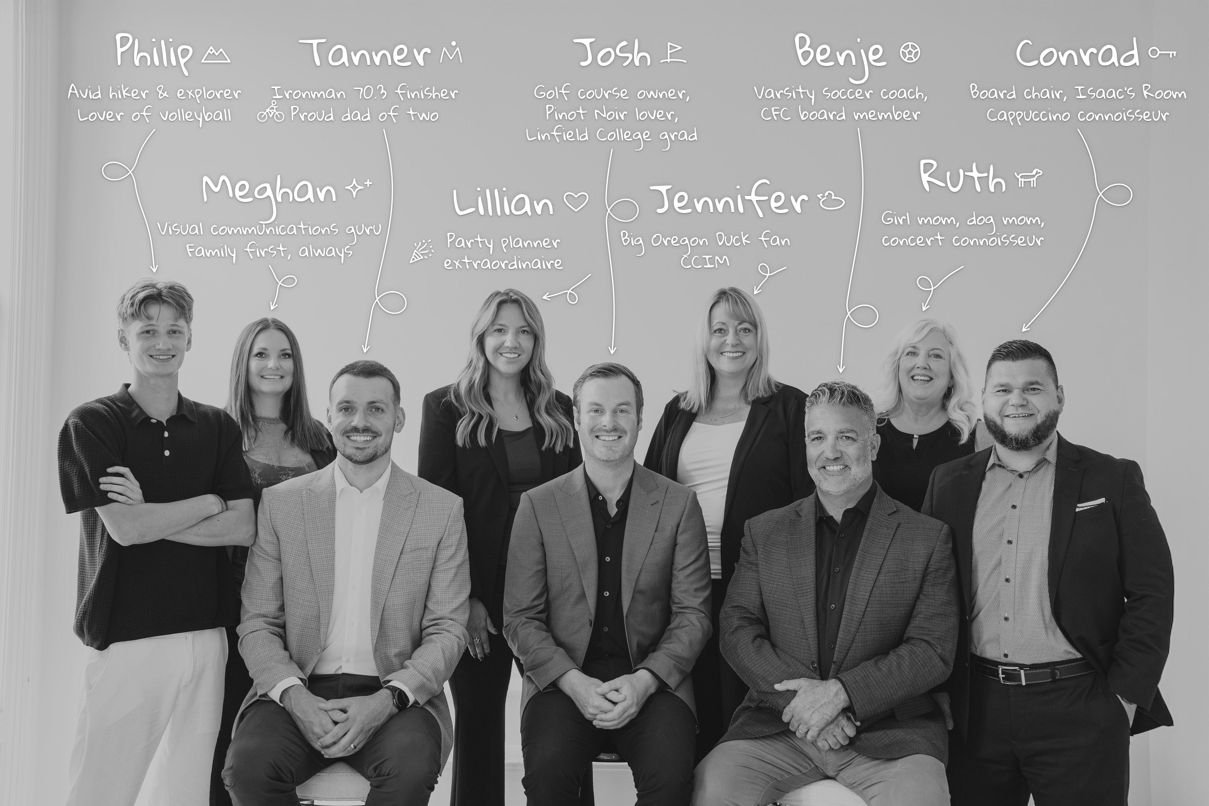 Lillian Kay and the First Commercial Real Estate and FCRE Home team, enlarged